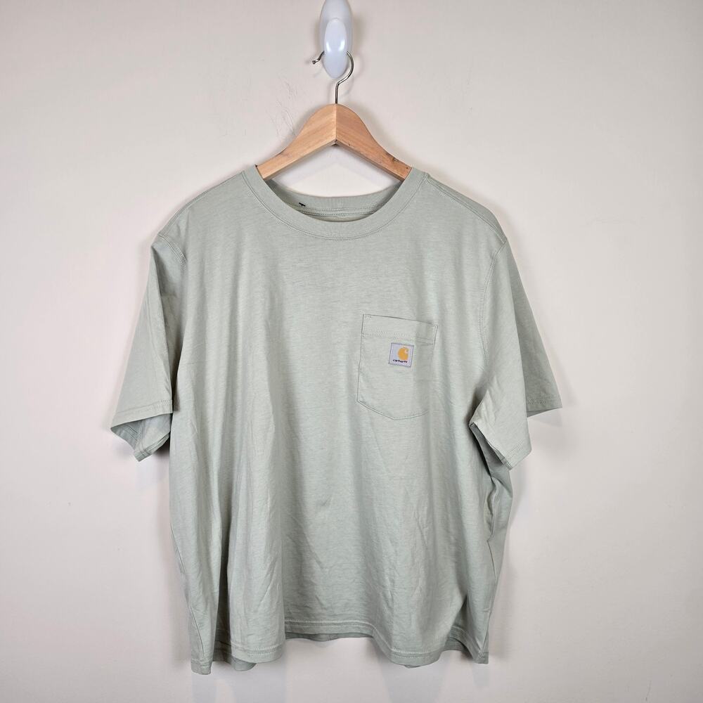 Carhartt Womens Size XL/16-18 Tencel Fiber Loose Fit Short Sleeve T Shirt Pocket